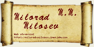 Milorad Milošev vizit kartica